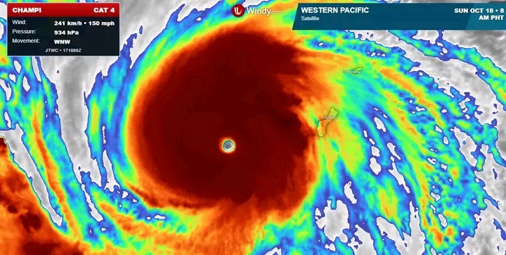 Super Typhoon Champi Pinhole Eye Misses Guam By 10 Miles